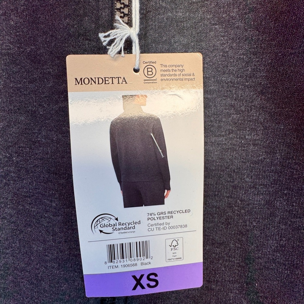 Mondetta Women Fleece Full Zip Jacket Black Charcoal XS 1906568 Luxe - Picture 7 of 11